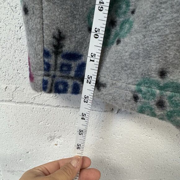 ERIKA TAYLOR COUNTRY Robe Gray Fleece Plush Long Sleeve Zip Front Pockets XL EUC - Picture 7 of 9